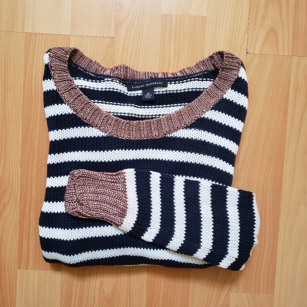 BR Striped Holiday sweater